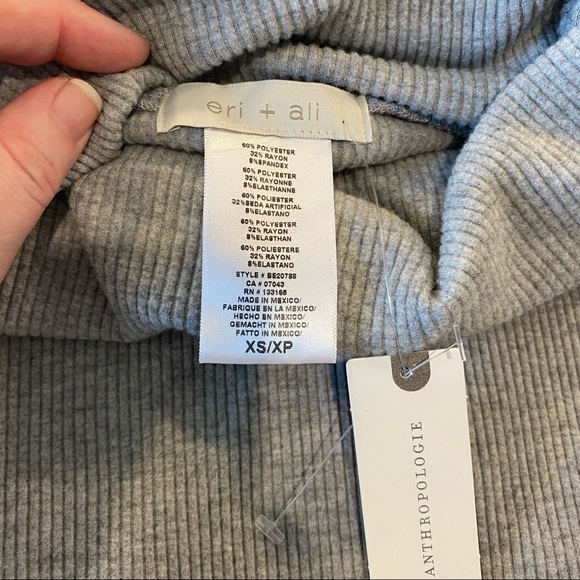 NWT Eri + Ali Anthropologie Cowl Neck Turtleneck Long Sleeve Top Split Back XS - Picture 4 of 8